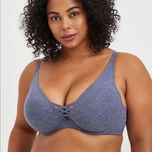 46DD Torrid XO Push Up Plunge Bra-Microfiber